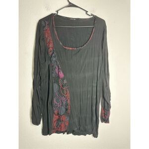 Oliver Jung Paris Bohemian Women’s Tunic Long Sleeve Black Sz L See Description